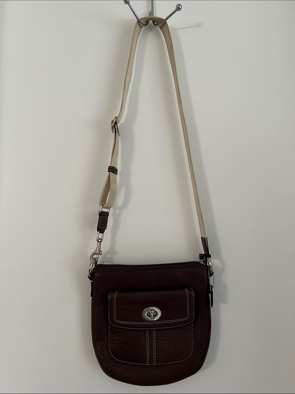 Coach Leather Crossbody Bag in Dark Brown - Adjustable Strap